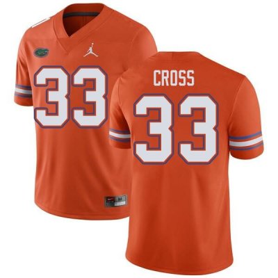 Men's Florida Gators #33 Daniel Cross NCAA Jordan Brand Orange Authentic Stitched College Football Jersey JGM5362OK